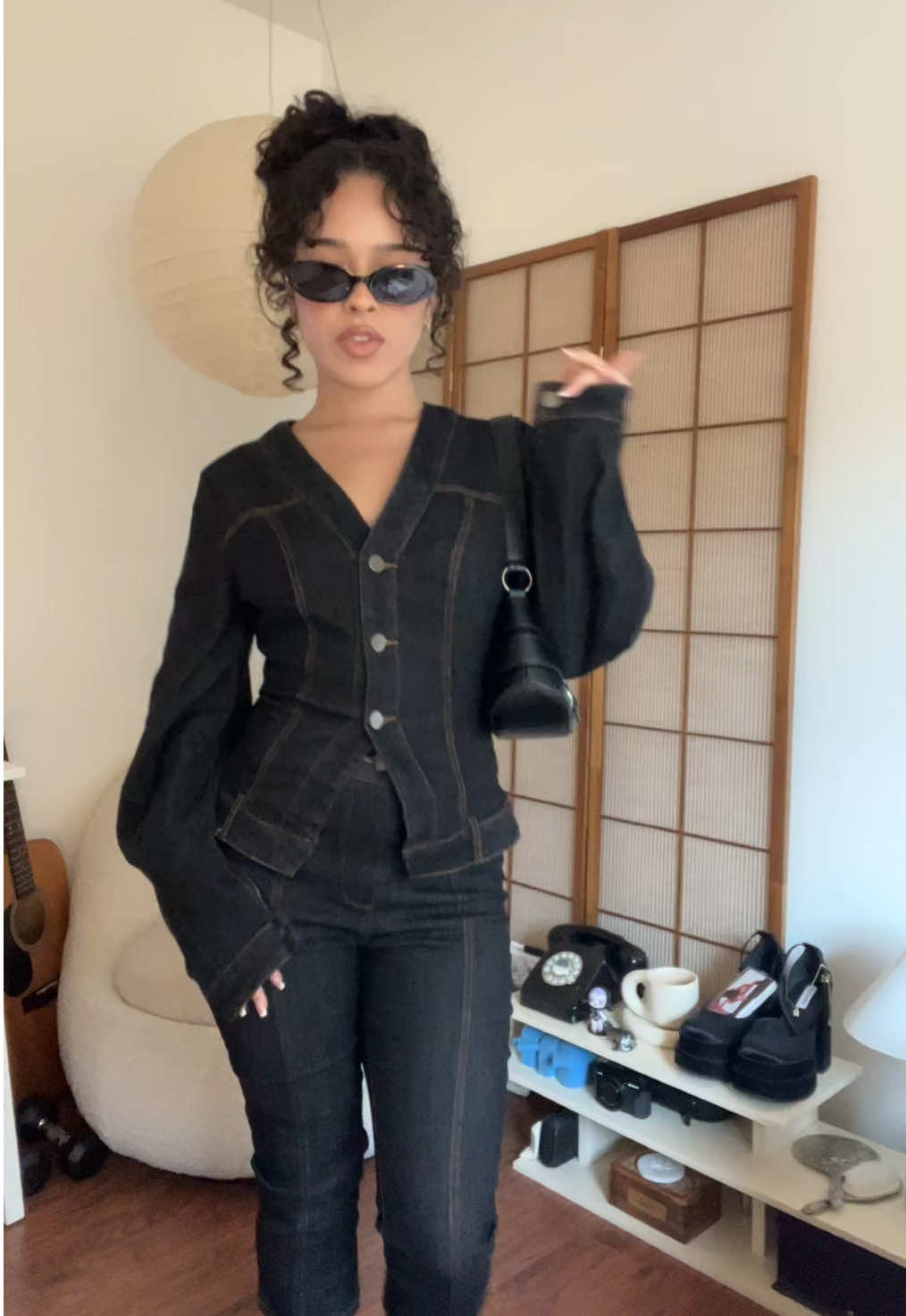 denim divaaa @Fashion Nova #ad  • evelyn denim capri set (dark wash) • fawn bow pumps (black, 7) 