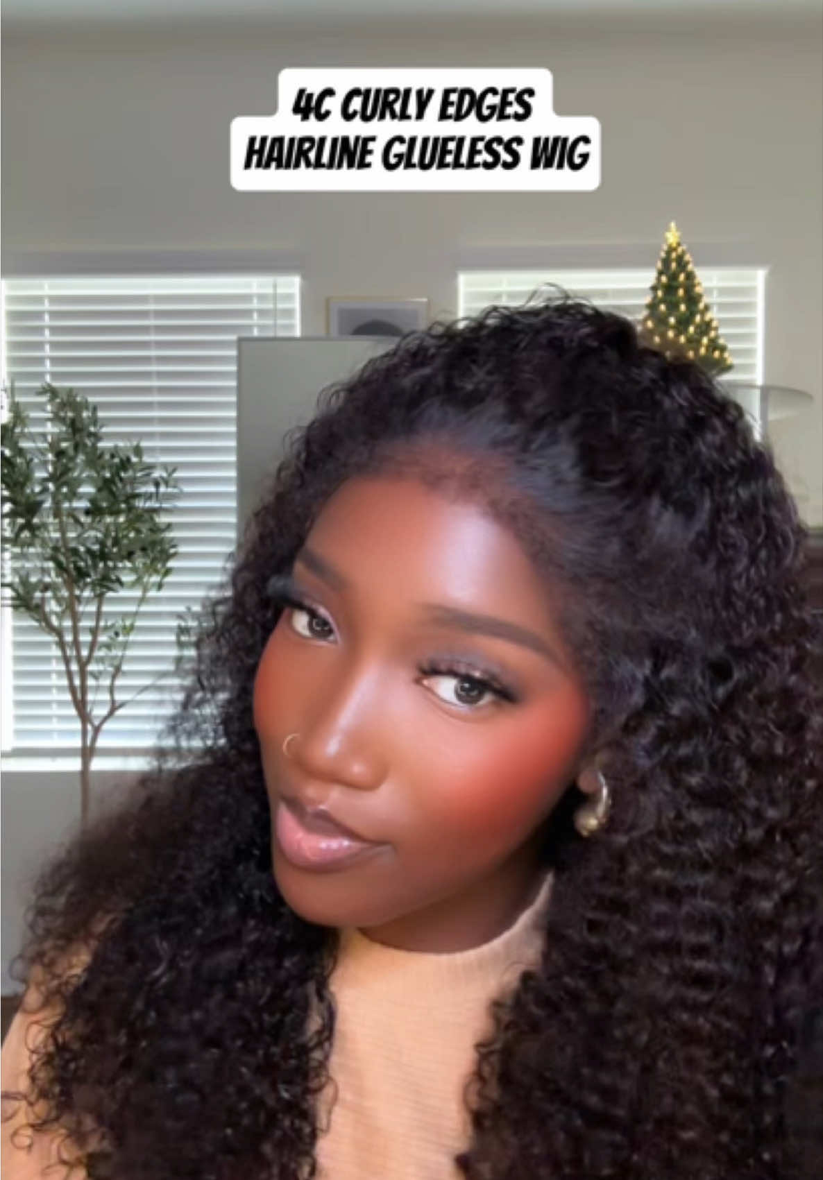 22 inch 13X4 4c edge curly wig @hermosahair #hermosahair #wiginstall #4cedges #curlywig #gluelesswig 
