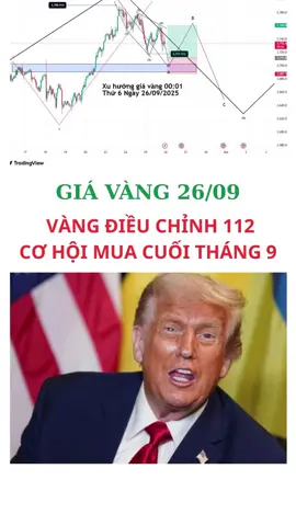 VÀNG VẬT CHẤT 9999,  PHÂN TÍCH XU HƯỚNG GIÁ VÀNG THEO SÓNG ELLIOTT   THỨ 6 NGÀY 26/09/2025 VÀNG điều chỉnh 112 THÁNG 09 để gom mua thêm  #Elliott #trading #forex #LearnOnTikTok #giavang 