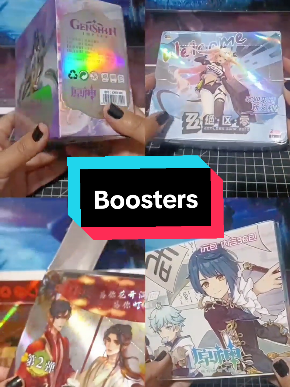 Llegaron varios Boosters para los que les gustan las cartas coleccionables!!! ¿De que anime o juego te gustaría que traigamos luego? #GenshinImpact #naruto #zenlesszonezero #labendiciondeloficialdelcielo 