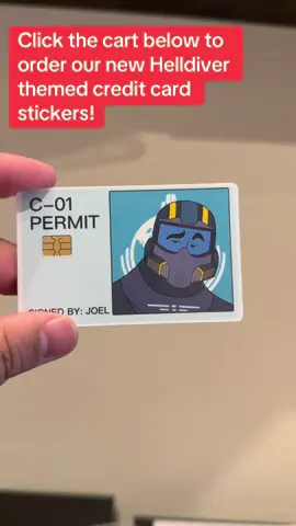 New helldiver c-01 credit card stickers and badges are live in our TikTok shop! Click the cart below to order today!