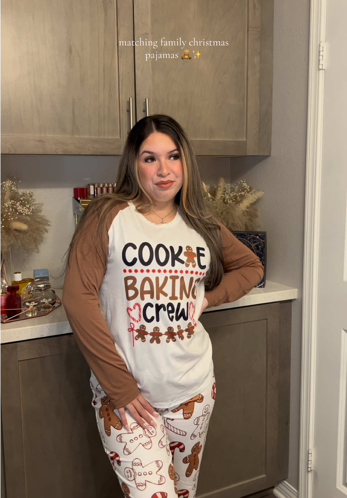cookie baking crew matching Christmas pajamas 🧸🍪☃️✨ #matchingpjs #christmas #christmaspajamas #tiktokshop #pajamas 