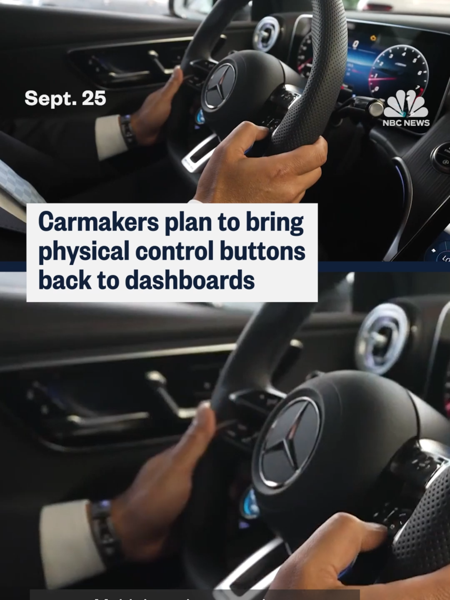 Several major #car makers, including Mercedes-Benz, are throwing technology in reverse and pumping the brakes on #touchscreens in favor of bringing back #buttons and knobs. NBC News' Maggie Vespa reports on the growing trend.
