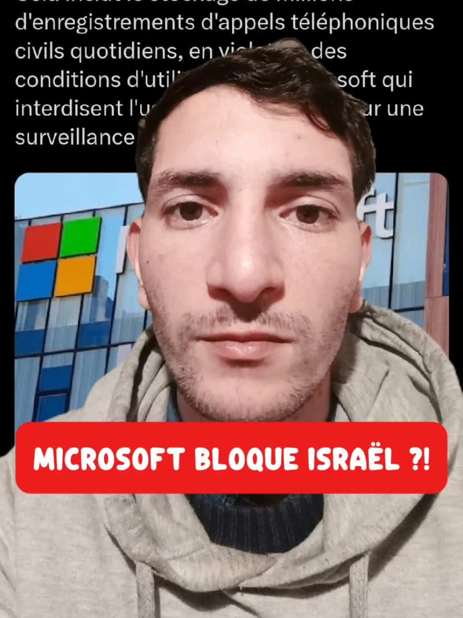 🚨 Microsoft coupe l’accès à l’armée israélienne ! Microsoft a bloqué l’accès de l’unité militaire israélienne 8200 à certaines de ses technologies, dont le cloud Azure et des outils d’IA. Motif : utilisation pour une surveillance de masse de civils en Cisjordanie et à Gaza, en violation des conditions d’utilisation de Microsoft. Une décision rare, qui soulève des questions sur la place des Big Tech dans les conflits. #microsoft #israel #international #génietube 