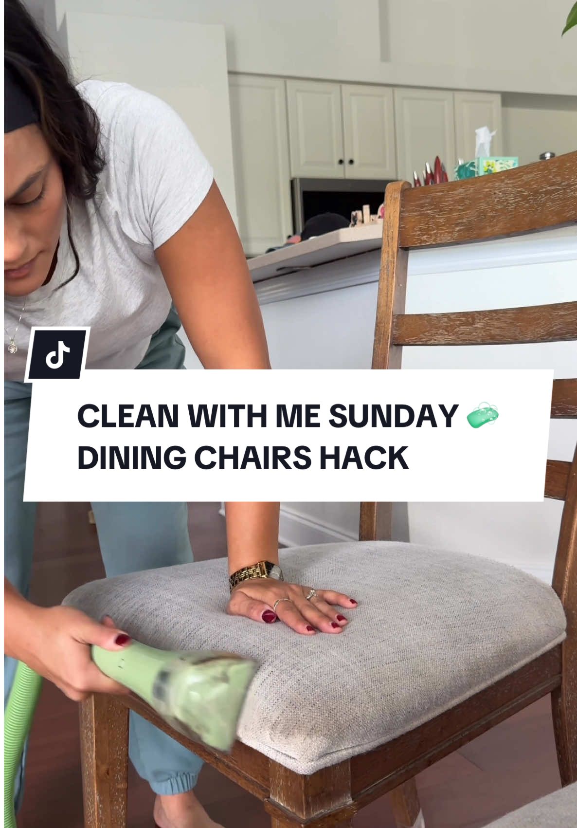 my secret hack for spotless dining chairs. clean with me Sunday 🧽✨ dining chair edition. this was much needed. the water says it all... 🤮👀  #CleanTok #sundayreset #deepclean #satisfying 