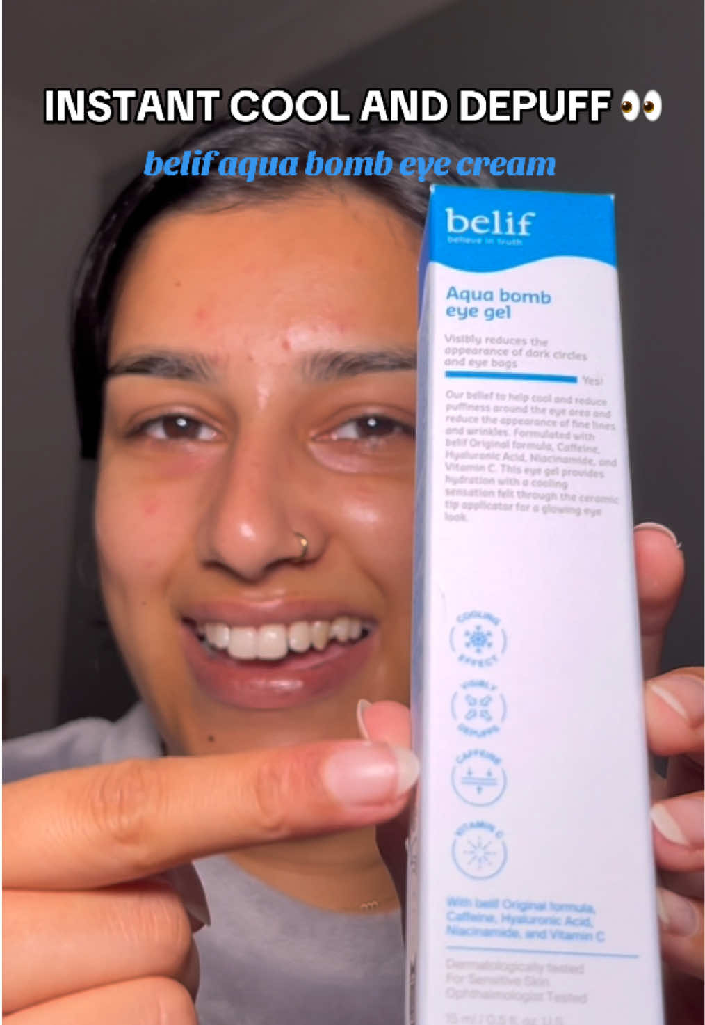 instant results!! so refreshing and easy to use, in Boots now!! @belif uk @Boots UK #darkcircles #kskincare #skincarereview #eyecream #viralskincare 