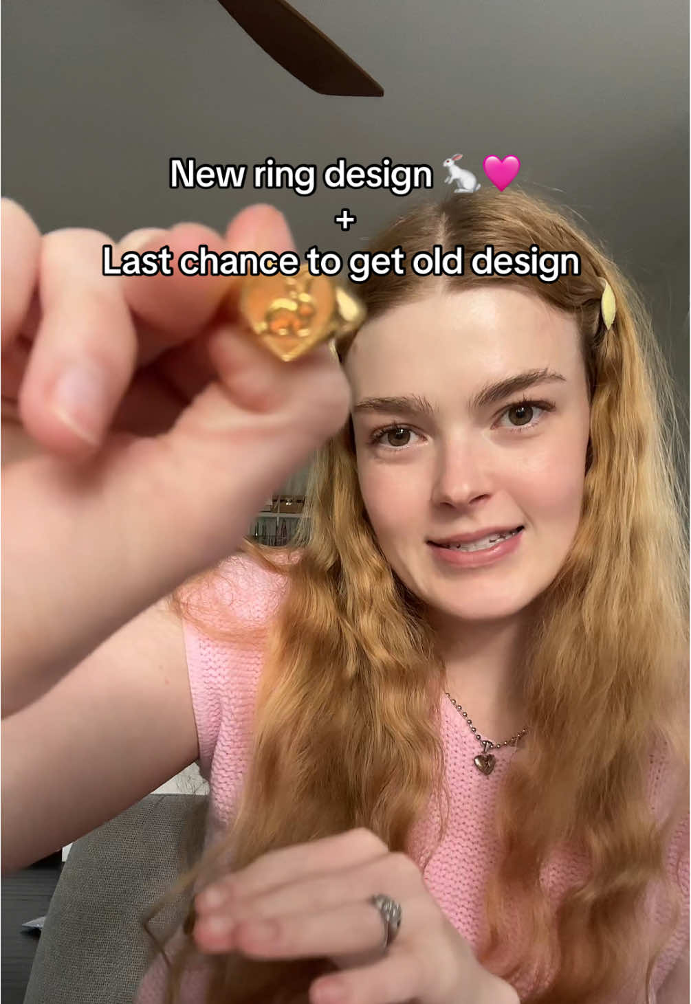 Last chance to get the cherub heart ring because it will soon be replaced with the bunny heart ring! 🩷🐇 #cutejewelry #rings #nontarnishjewelry #heartring #waterproofjewelry 