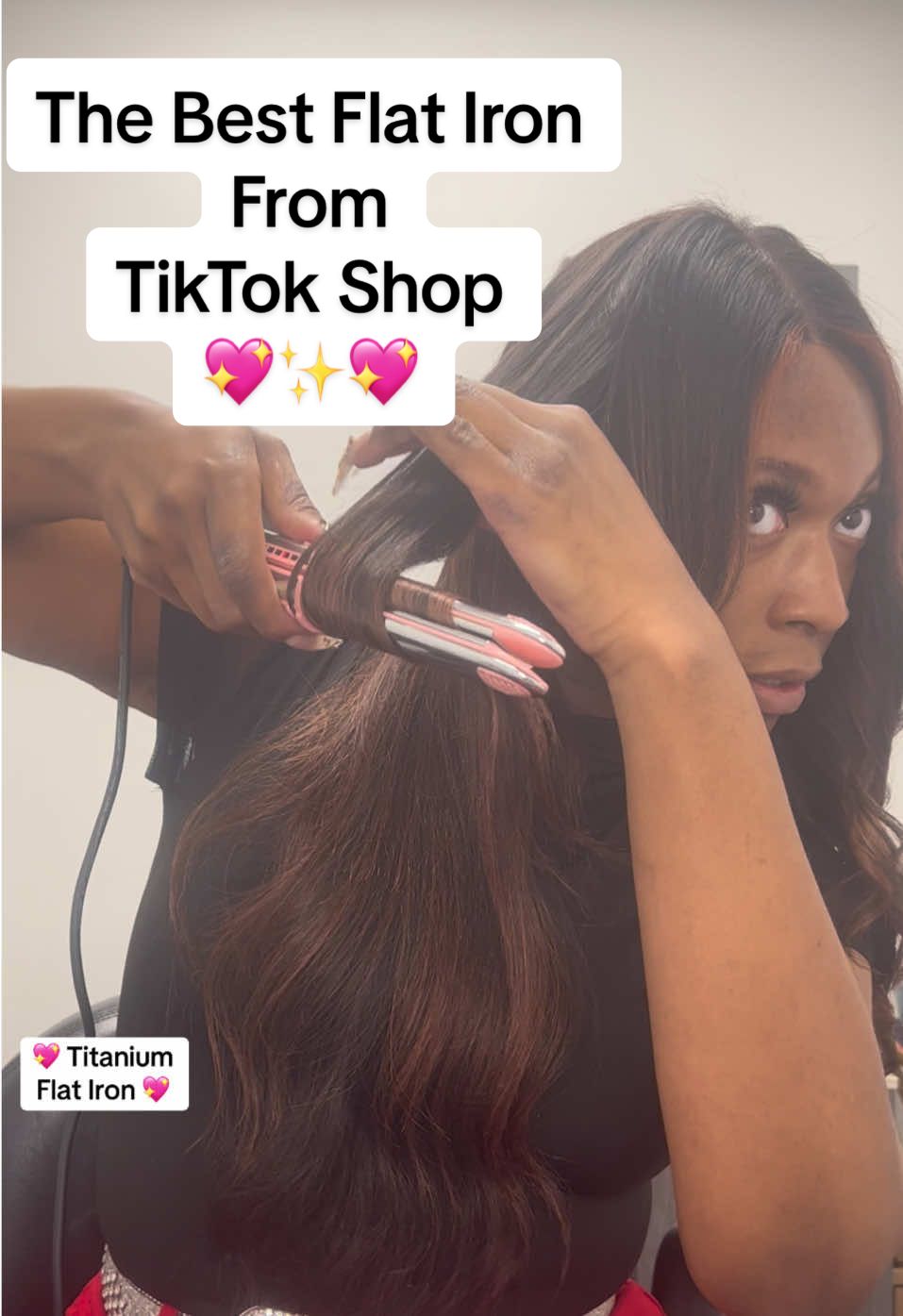 This is probably my favorite new iron that I got from TikTok shop. You can click the link in his video to get yours now.  🥰😍🤭✨ ##hairtutorial##flatironcurls##flatirontutorial##hairstraightener##hairtools