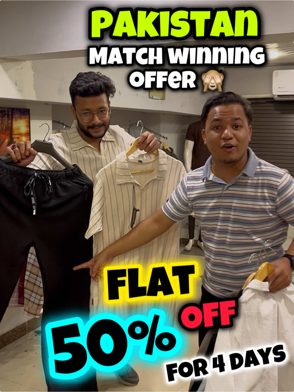 Pakistan into Finals sharing Flat 50% off deal on All New Collection only for 4 days 💯❤️ . . . . . Visit / order : @Trendium Official  . . . . . . . . . #offer #deal #flat50sale #flat50 #pakistan #4days  #pakistanwin #pakvsban #asiacup2025 #cricket #trendium #trending #imsameed #explore #fyp #baggy #trouser #jonnycolor #clothes #tshirts #shopping #sale #foryou #foryoupage 