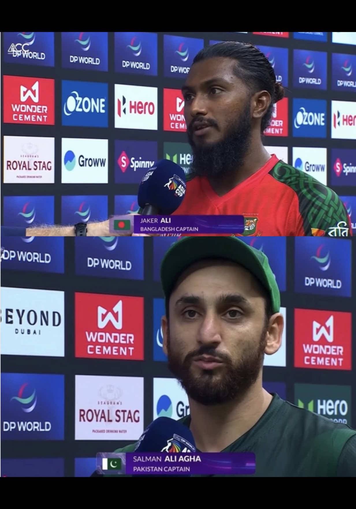 🎙️  🎙️ Post-match words from both captains! | Asia Cup 2025 🇵🇰 Pakistan Captain: “Proud of the boys, we kept our nerves and finished strong.” 🇧🇩 Bangladesh Captain: “We fought hard, small moments cost us, but lots of positives to take.” #pakistanvsbangladesh #asiacup #pakistancricket #bangladeshcricket #cricketlover 