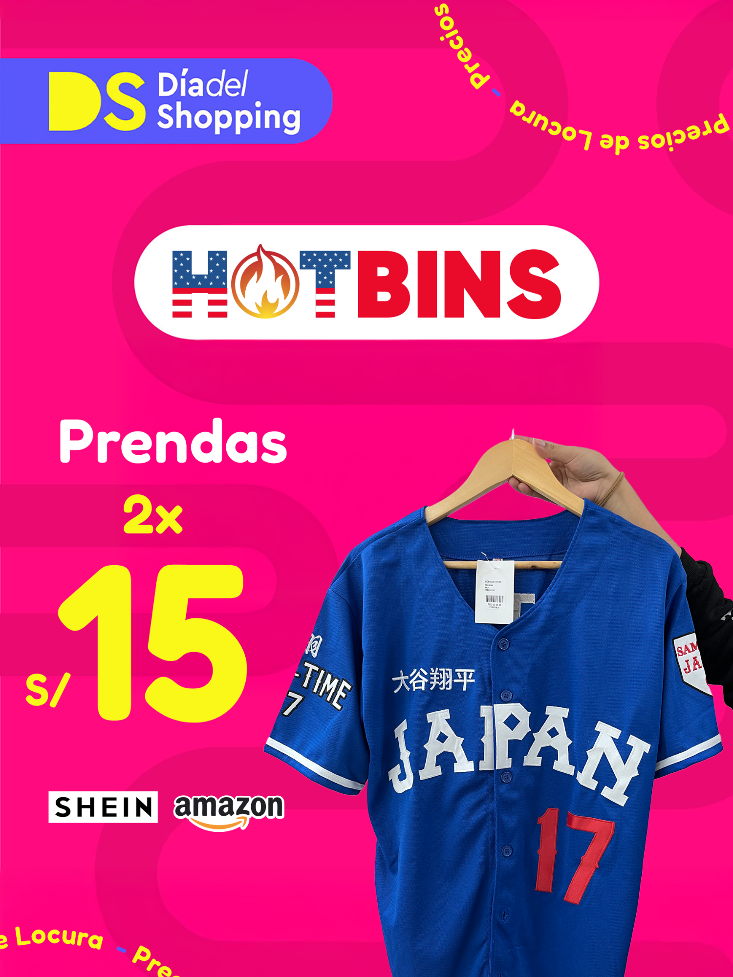 🚨 ¡Atención Hotbineros! 🚨 Este viernes, sábado y domingo llega la promo más esperada. 👶 ¡Ropa de niños Amazon y Shein a solo 5 soles! 👕 Y para ti, todas las prendas Amazon y Shein a 2x15 soles. y Prendas de Target a S/20 Arma tus mejores outfits sin vaciar tu bolsillo. 🏠 Además, accesorios Amazon para tu hogar desde 20 soles: fundas, mantas, cortinas, alfombras, toallas, almohadas, sábanas y manteles. 📍 Disponible en nuestras tiendas de Lima, Chiclayo, Piura, Arequipa, Huánuco, Pucallpa e Iquitos. 🔥 Hotbins. Donde lo bueno siempre vuela.