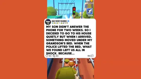 FULL STORY - MY SON DIDN'T ANSWER THE PHONE FOR TWO WEEKS. SO I DECIDED TO GO TO HIS HOUSE QUIETLY BUT WHEN I ARRIVED, SOMETHING MOVED UNDER MY GRANDSON'S BED WHEN THE POLICE LIFTED THE BED WHAT WE FOUND LEFT US ALL IN SHOCK BECAUSE...

#reddit #redditstories #storytime #redditreadings #fyp

#horror #scary #suspense #creepypasta #paranormal #ghoststory #shocking #unexpected #wtf #tiktokhorror #urbanlegend #mystery #creepypost #tiktokstories #foryoupage #viral #underbed