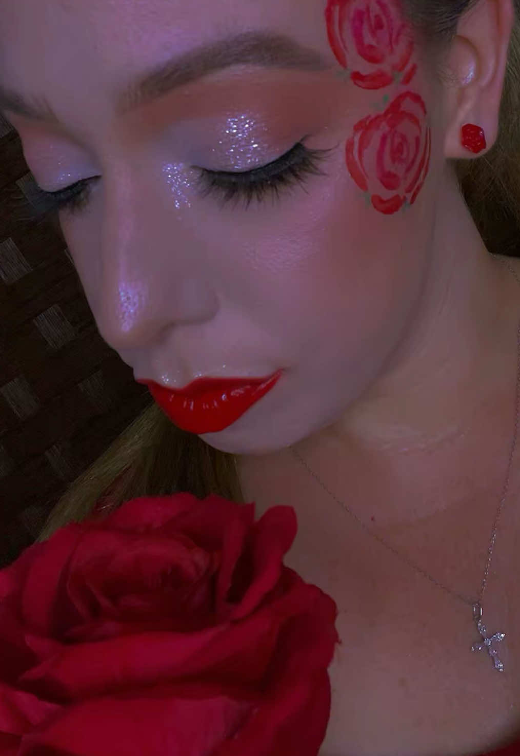 @Toby Romeo Please Put This On SPOTIFY Immediately!!🙏🏻  Rate This Rose Makeup Look From 1-10 In The Comments! 🌹➡️ Beauty Products Used:  Face: 😊 WetNWild Clingy Serum Primer  L’Oréal True Match Foundation In 0.5 N  NYX Bare With Me Serum Concealer In Fair Covergirl TruBlend Undercover Concealer In Light Ivory Maybelline Fit Me Powder In 05 Fair  Essence Cosmetics Baby Got Bronze Contour Stick In Moon Dust  Physicians Formula Butter Dream Team Palette MuruMuru Butter Bronzer  Rare Beauty Liquid Blush In Beloved Physicians Formula Butter Dream Team Palette MuruMuru Blush  Physicians Formula Butter Dream Team Palette MuruMuru Butter Highlighter  ELF Cosmetics Power Grip Dewy Setting Spray L’Oréal Paris Infallible 3 Second Setting Mist  Eyes: 👀  NYX Jumbo Eye Pencil In Milk  ELF Cosmetics Fine As Fleck Single Shadow In White Hot  Annabelle Matte Single Eyeshadow In Snowflake  Essence Cosmetics Lash Without Limits Mascara In Black Tubing  Ardell Magnetic Faux Mink Megahold Lashes Style 818 Rose Detail: 🌹 UCANBE Athena Painting Palette  Lips: 👄  ELF Cosmetics Cream Glide Lip Liner  NYX Cosmetics Shine Loud In Rebel In Red  @Physicians Formula @NYX Professional Makeup @Rare Beauty @essence.cosmetics @elfcosmetics @ArdellBeauty @loréal paris usa @COVERGIRL @Maybelline NY @wetnwildbeauty   #addictedremix #haleyjoelle #rosemakeup #flowermakeup #redmakeup 