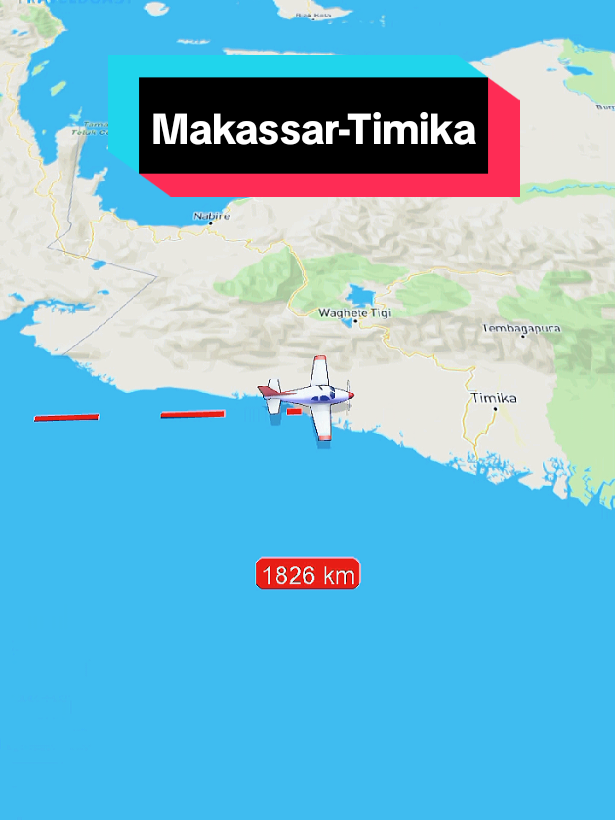 Makassar-Timika #animasi #maps #pesawat #bugis #fypviralシ 