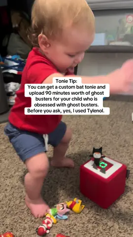 This was a joke but seriously these custom @tonies US are a game changer.  #toniesbox #tonies #creativetonie #kidstoys #boymomlife 