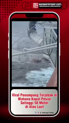 Seorang wanita terjebak di sebuah seluncuran kapal pesiar wahana ocean loops milik Norwegian Cruise Line setinggi 50 meter di atas laut yang diunggah pada Jumat (19/9).  Peristiwa ini terjadi saat kapal sedang berada di sekitar perairan British Columbia, Kanada, dalam pelayaran menuju Alaska. Dapatkan berita terbaru baik dari dalam maupun luar negeri melalui situs indorayatoday.com #oceanloops #norwegiancruiseline #kapalpesiar #wahana #viral 