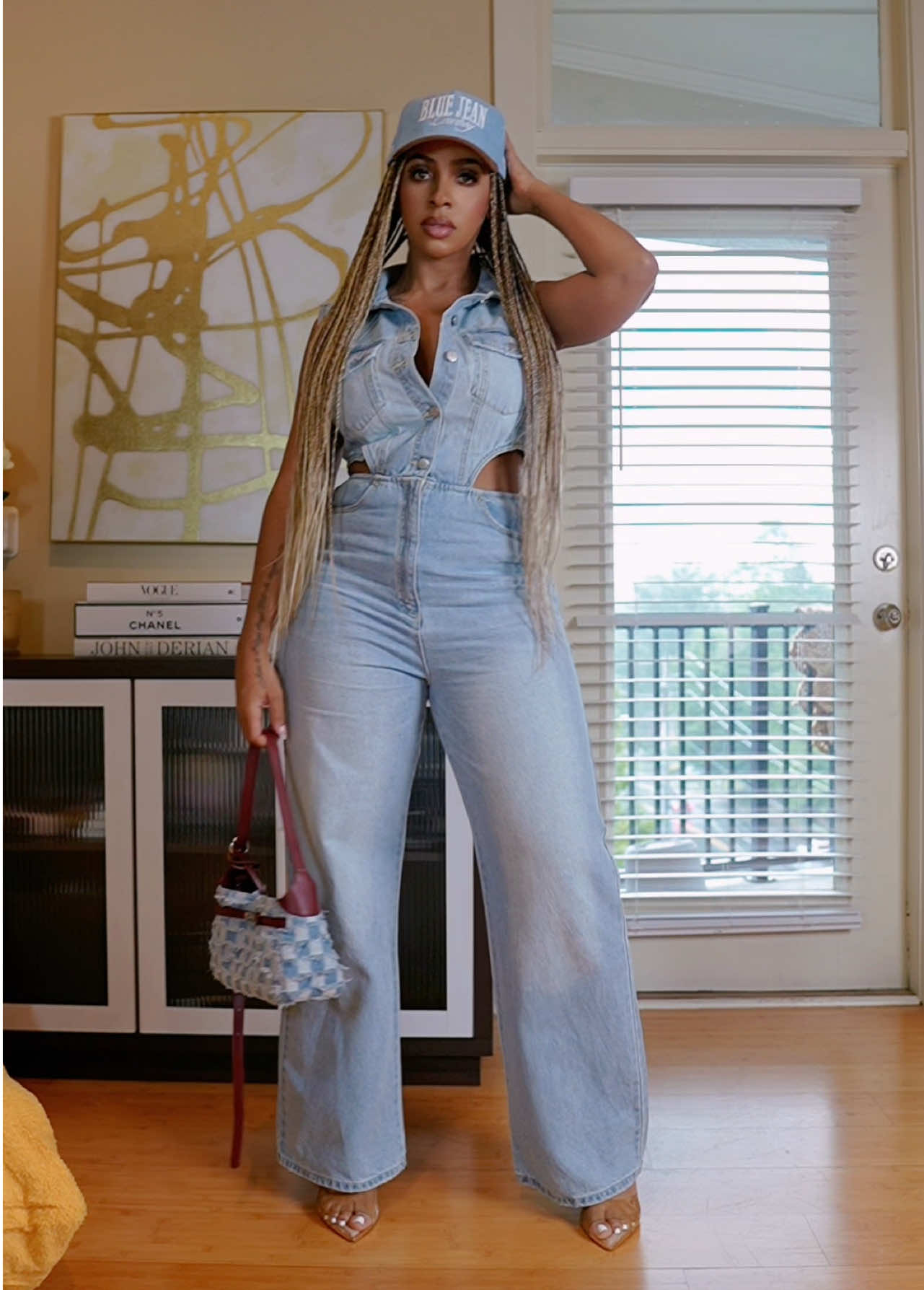 This denim jumpsuit is giving all the 70s vibes with a modern twist ✨ The light wash, wide leg, and deep V detail make it such a statement piece. Dress it up with heels and a cute bag or keep it casual with sneakers either way, it’s a whole vibe 💙 Would you rock this look? Everything is tagged so you can shop the full fit! #DenimStyle #DenimJumpsuit #TikTokFashion #OOTD #FashionTok        Do you want me to also give you a shorter viral-style version (like the ones that push more on FYP) so you have both options for TikTok?