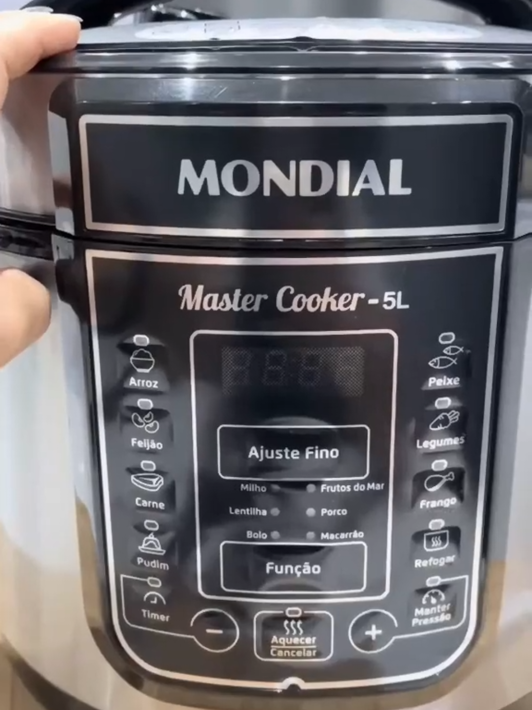 ✅ Panela de Pressão Elétrica 5 Litros Mondial Master Cooker PE38 Preta com Prata 127V ✅ Link nos comentários  #panela #pressao #eletrica #mondial #5l 