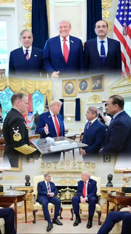 Prime Minister Muhammad Shehbaz Sharif and Field Marshal Syed Asim Munir Chief of Army Staff met President of the United States, Donald Trump in White House, Washington.  #pmshahbazsharif #pakistan #asimmunir #foryou #viralvideo 