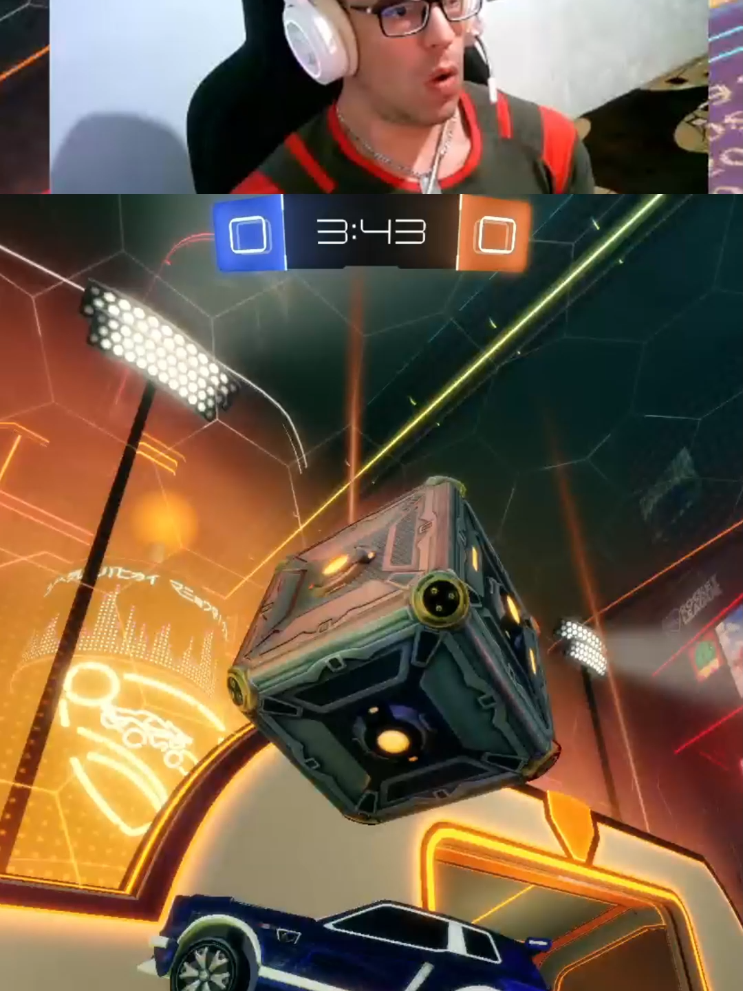 doble con la pelota cuadrada...#Gaming #Streaming #kick #rocketleague #rlcs