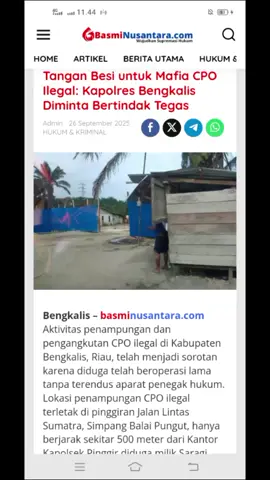 Tangan Besi untuk Mafia CPO Ilegal: Kapolres Bengkalis Diminta Bertindak Tegas