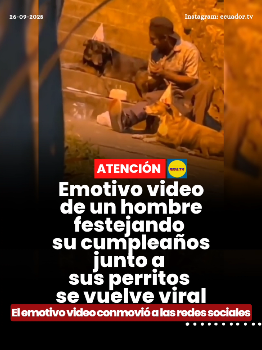 #ATENCIÓN | Emotivo video de un hombre festejando su cumpleaños junto a sus perritos se vuelve viral 🚨. Un emotivo video que muestra a un hombre celebrando su cumpleaños acompañado de sus perritos se ha vuelto viral en redes sociales.  La escena, llena de ternura y alegría, conmovió a miles de usuarios que compartieron el momento con sus seguidores. El video refleja el profundo vínculo entre los humanos y sus mascotas, recordando cómo estos pequeños compañeros pueden llenar de amor y felicidad los momentos más especiales de la vida.