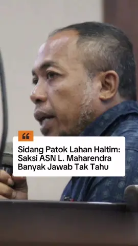 Sidang sengketa patok lahan di Halmahera Timur kembali digelar di PN Jakarta Pusat menghadirkan saksi ASN, L. Maharendra. Namun, dalam kesaksiannya ia banyak memberi jawaban tidak tahu, bahkan mengaku tidak memperhatikan temuan Gakkum yang menyimpulkan lokasi sengketa berada dalam IUP PT WKM, sehingga keterangan yang disampaikan menuai tanda tanya besar terkait kejelasan kasus ini. #ptwkm #patoklahan #ptposition #viral #fyp 