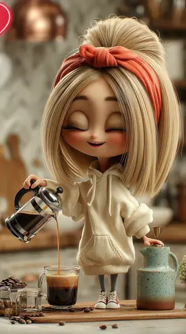 ✨☀️ Good morning vibes! Do you pour coffee until your mug is full… or until your soul feels ready to face the day? ☕😅   #goodmorning #coffeetiktok #fridayvibes #aiart #aiartcommunity 