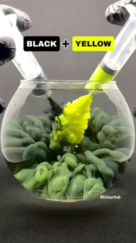 Black + yellow mixing 🥰🥰#creatorsearchinsights #fyp #asmr #Satisfying #ColorMixing 