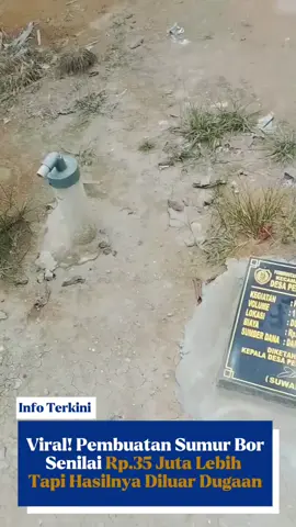 Info Labuhanbatu- Seorang membagikan video hasil pembangunan sumur bor dengan dana desa senilai Rp. 35.884.100 di Kecamatan Bilah Hulu, Desa Pematang Seleng, tetapi hasil sangat mengecewakan bagi warga setempat tidak ada air yang keluar dari sumur tersebut. #labuhanbatu #danadesa #viral #korupsi #lintasdaerah  