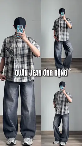 Quần jean ống rộng wash trắng #xuhuong #review #outfit #fyp 