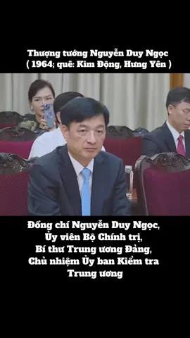 Đồng chí Nguyễn Duy Ngọc, Ủy viên BCT, Bí thư TƯ Đảng, Chủ nhiệm Ủy ban Kiểm tra Trung ương#dongchinguyenduyngoc #nguyenduyngoc #chunhiemuybankiemtratrunguong #hungyen #hungyen89 #hanoi 