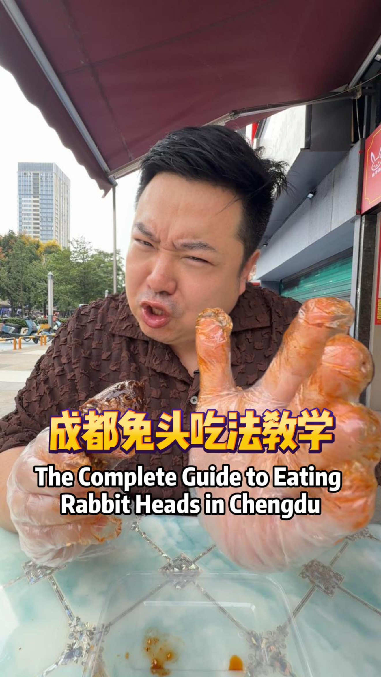 Complete guide to eating rabbit heads in Chengdu China #trump #china #chinatravel #chinesefood #chengdu 