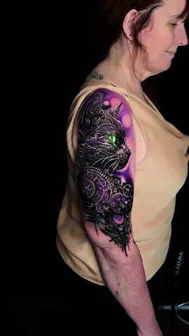 Detailed steam punk cat tattoo  #tattoo #tattooideas #realistictattoo #horrortattoo #tattooartist 