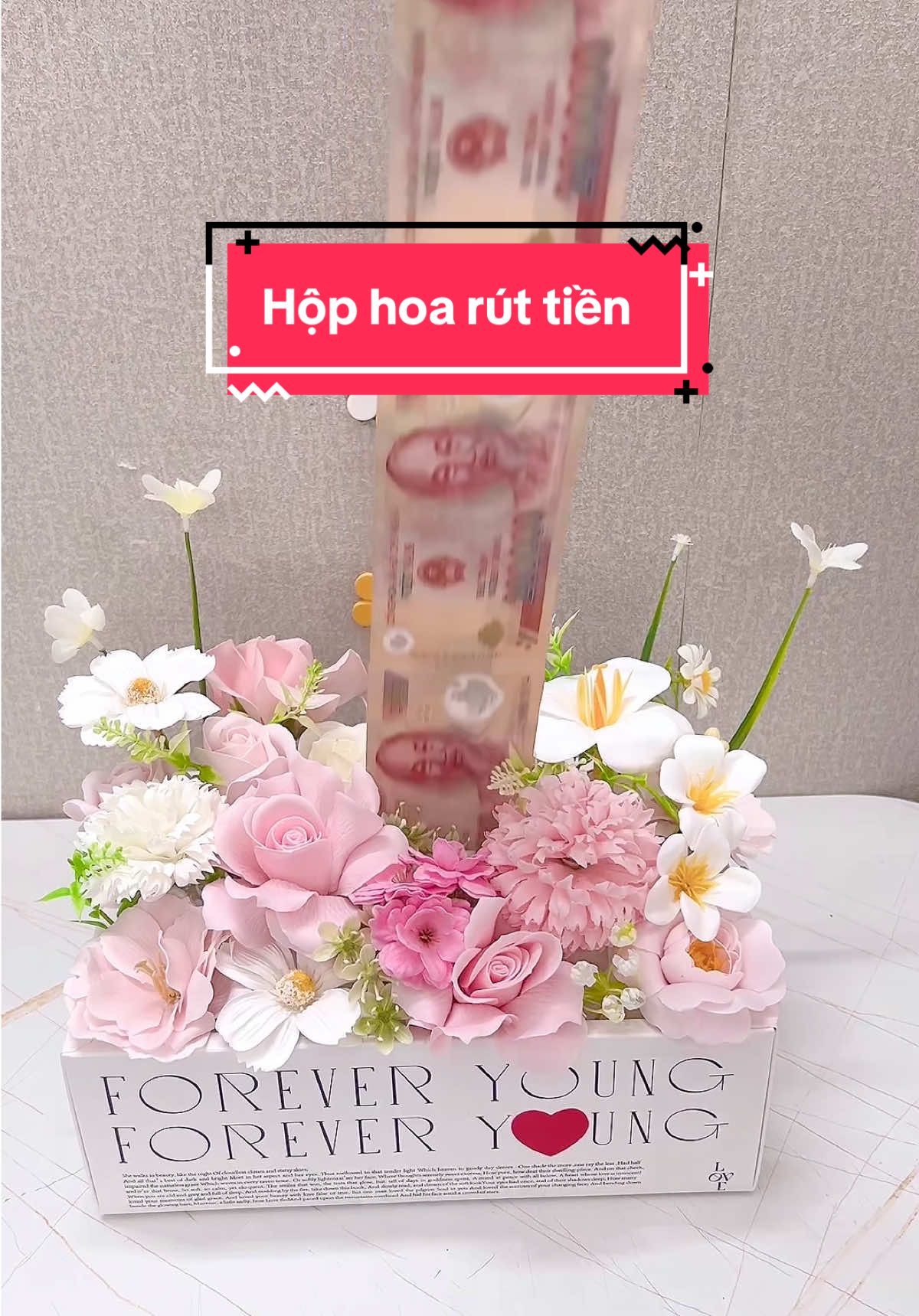 Box hoa rút tiền tone hồng tặng Mẹ yêu 💕💕#viraltiktok #quatangsinhnhat #xuhuong #1997florist 