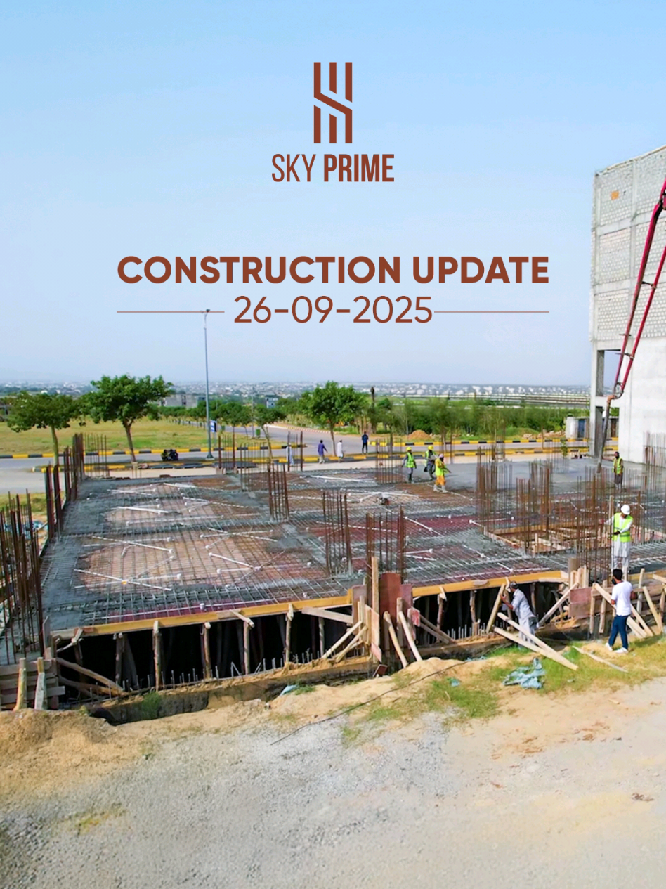 Construction Update | September 2025 – Sky Prime Progress is rising higher every month as we move closer to delivering excellence. ✔ Steady construction progress with quality standards ✔ Modern infrastructure shaping into reality ✔ On track to timely completion Contact Details & Booking: 🌐 Website: www.skymarketing.com.pk 📞 Contact: +92 333 5650505 #skyprime #ConstructionUpdate #skymarketing