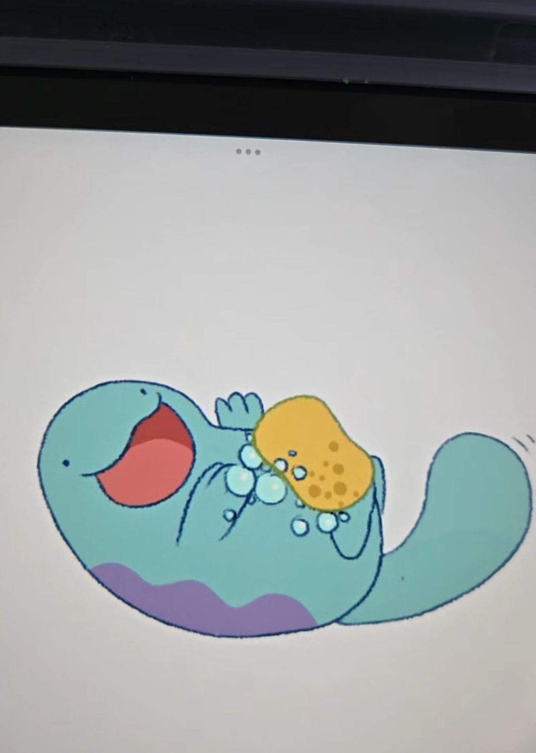 wash my belly! 🫧  #quagsire #pibble #washmybelly #pokemon #quagsirepokemon 
