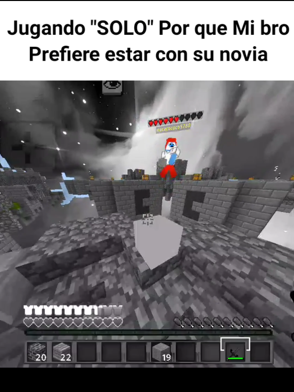 Jugando solo por qué mi bro prefiere estar con su novia  #Minecraft #pvp #canciondeamor #solo #skywartriste 