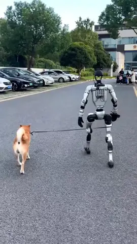 中国宇树机器人，机器人傻强遛狗😆#中国 #🇨🇳 #fyp #宇树科技 #机器人 #人形机器人 #双足机器人 #智能机器人 #中国机器人 #宇树机器人 #