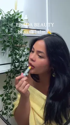 The Prada Beauty Banana Balm is the ultimate scented lip balm, available now at Sephora! 🍌👄 #GiftedByPradaBeauty #PradaBeauty #PradaBalm #PradaBeautyBananaBalm @pradabeauty @sephora 