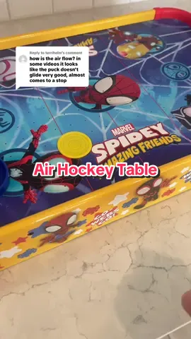 Replying to @terrihelm the airflow is actually good and glides smoothly @World Tech Toys #airhockeytable #familygamenight #christmasgiftforkids #arcadeathome #toys 