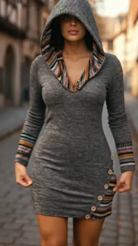 Women's Patchwork Striped Print Fake Buttons Hooded Bodycon Dress 🩶🩶 #spolightfinds #blackfriday #dealsfordays#trendy#TikTokShp#foryou#fyp#fashion#TikTokFashion#viral#TikTokMadeMeBuylt #tiktokshopblackfriday  #Patchwork #StripedPrint #Hooded#BodyconDress#casualoutfits #LongSleeve #ShortDress #Fall#Winter#WomenClothes#vintage#fashiongirl  #backtoschoolshopping #falldealsforyou #fallfashion #womenwear #womanfashion #elegant #vibe#outfitinspo#vibes
