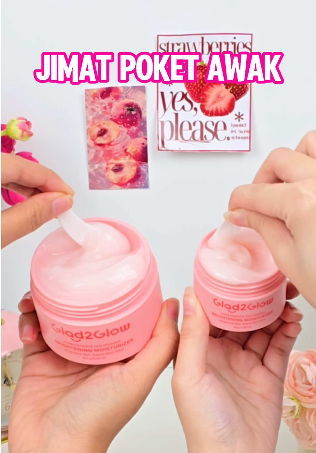 Brightening Moisturizer dah keluarkan size besar! 😆 Jom checkout now dalam live!💗 #Glad2Glow #glad2glowmalaysia #beauty #fyp #skincareviral 