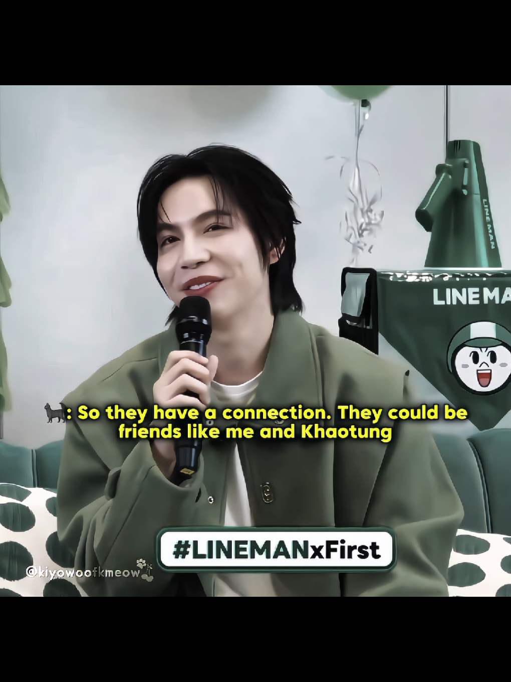 Back then, their game username was Mimi Mumu. Now he wants his cat’s name to match Khao’s dog’s name, Tintin Dindin. Just soulmate is soulmating🙇🏻‍♀️🧡 @First.kp  LINEMAN WITH FIRST #Firstkanaphan #Firstkhaotung  #LINEMANxFirst