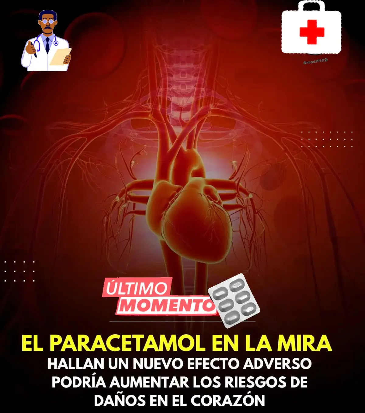 👨🏻‍⚕️⚕️Un medicamento que por lo general se considera seguro es el paracetamol. Sin embargo, un reciente estudio ha revelado que el consumo excesivo de este fármaco podría ocasionar enfermedades cardiovasculares.🫀👀 🕵‍♂️Una investigación publicada en la revista Circulation da a conocer que el uso prolongado de paracetamol💊 podría aumentar el riesgo de padecer enfermedades cardiacas y accidentes cerebrovasculares en personas con presión arterial alta.😬 ℹ️ Recuerda: Esto es solo información. 💊 No dejes, cambies ni empieces un medicamento sin consultar antes. 👨‍⚕️ Ante cualquier duda, visita a tu médico de confianza. #paracetamol #doctor #medico #salud #corazon 