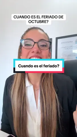 Cuándo es el feriado de octubre? #feriado #abogados #choques #trabajo #comercio