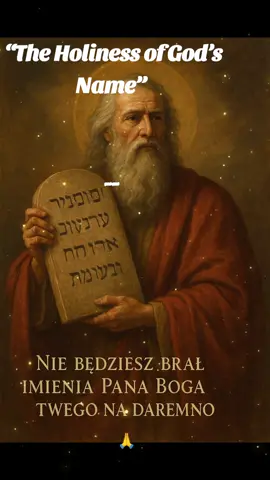 „Nie będziesz brał imienia Pana Boga twego na daremno” (Wj 20,7) 🙏  Panie Boże, Twoje imię jest święte i potężne. Niech zawsze wypowiadam je z miłością i czcią. Chroń moje serce przed lekkomyślnością i pychą. Niech każde moje słowo będzie świadectwem wiary i pokory. Amen. 🙏  Panie, spraw, abym zawsze wypowiadał Twoje imię z czcią i miłością. Niech moje słowa świadczą o wierze, a serce pozostaje pełne pokory. Amen. Lord, help me to speak Your holy name with reverence and love. May my words bear witness to faith, and my heart remain humble. Amen. #Bóg #Modlitwa #Wiara #Biblia #Chrześcijaństwo 🙏  Lord God, Your name is holy and mighty. May I always speak it with love and reverence. Protect my heart from carelessness and pride. Let every word I speak be a witness of faith and humility. Amen.