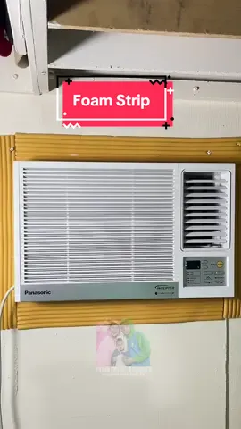 natakpan na mga butas mas gumanda pang tignan yung aircon #foamstrip #strip #strips #aircon #foam 
