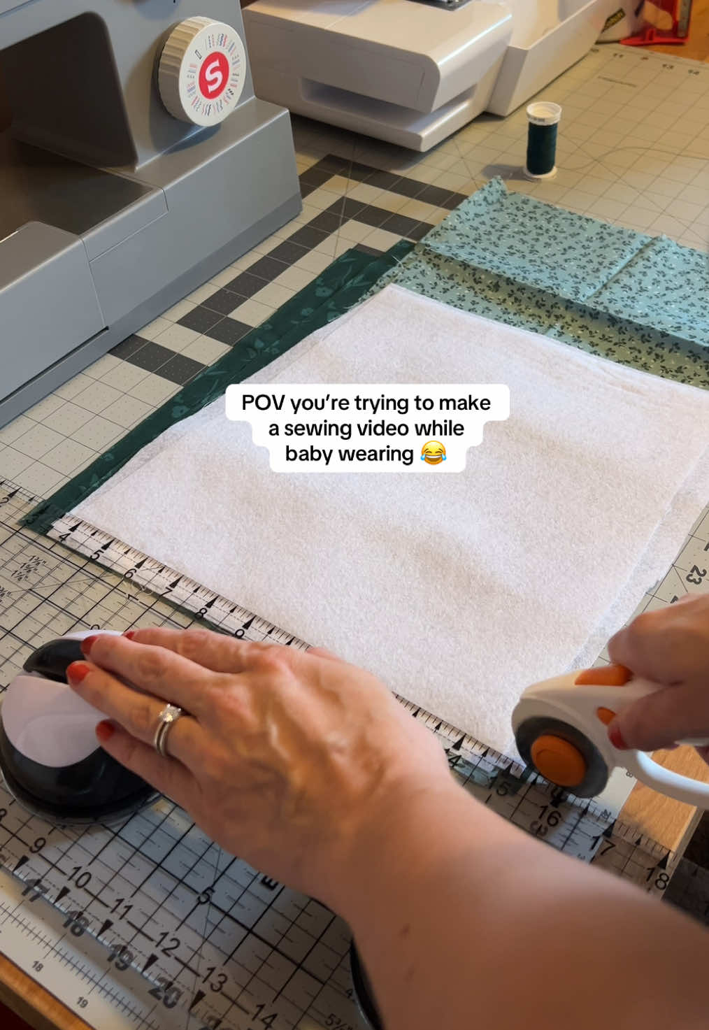 He’s just along for the ride 😩😂🙂‍↕️ #fyp #sewingtiktok #sewingfail #funny #momlife 