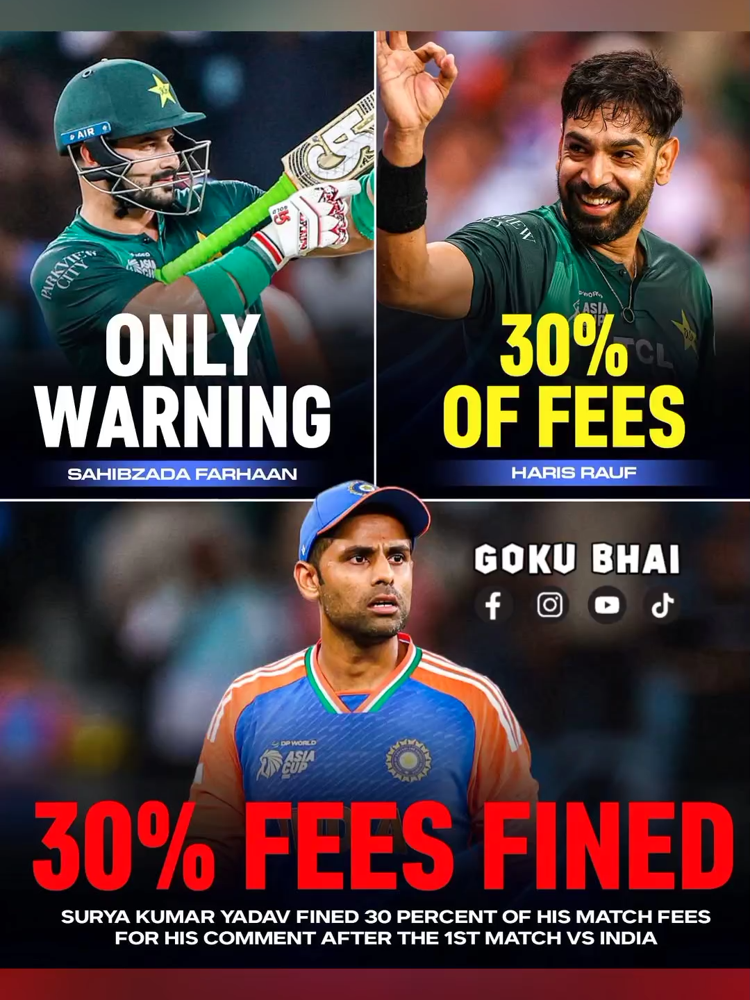 Surya and Haris Fined By ICC 🔔😂 #suryakumaryadav #harisrauf #msdhoni #viratkohli #gokubhai #fined
